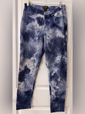 #1959 Like An Angel Super Stretch Skinny Jeggings Cloud Ice Blue & White Tie-Dye